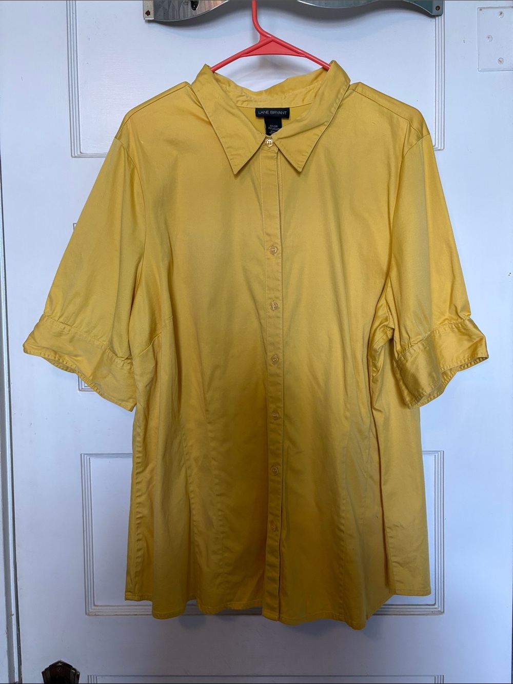 Lane Bryant Sunny Yellow Button Front Blouse Size 22/24